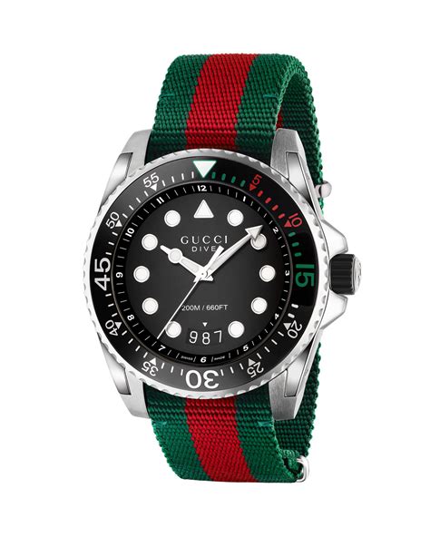 gucci tuger watch with sikicone band green|gucci swiss dive.